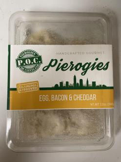 EGG BACON AND CHEDDAR PIEROGIES $15.00 / 6 PACK