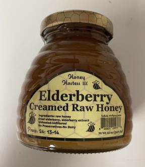 ELDERBERRY CREAMED RAW HONEY $12.99 BY HONEY HOSTESS- OHIO